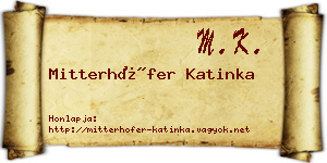Mitterhöfer Katinka névjegykártya